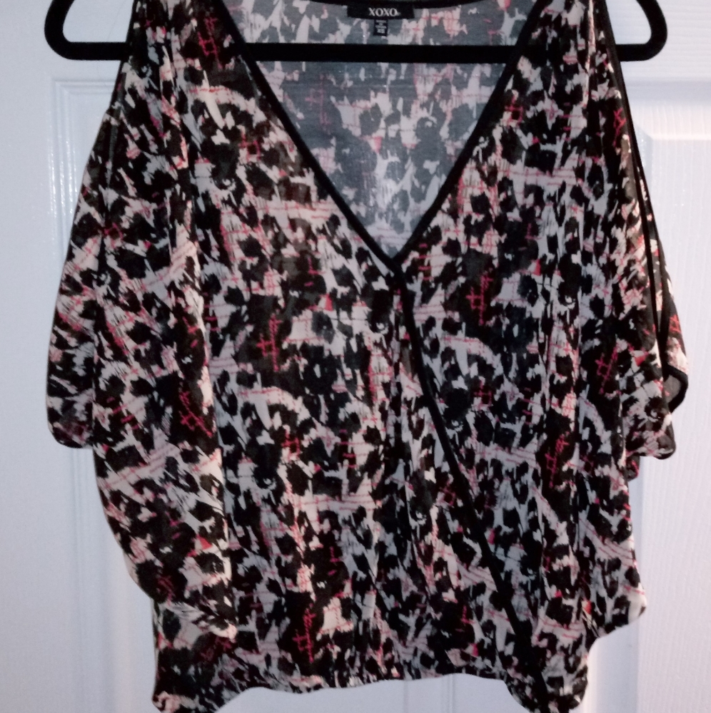 XOXO cold shoulder blouse